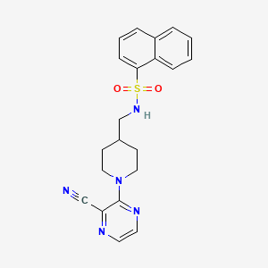 molecular formula C21H21N5O2S B2540277 N-((1-(3-cyanopyrazin-2-yl)piperidin-4-yl)methyl)naphthalene-1-sulfonamide CAS No. 1797576-47-6