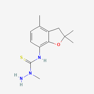 molecular formula C13H19N3OS B2540280 1-amino-1-methyl-3-(2,2,4-trimethyl-3H-1-benzofuran-7-yl)thiourea CAS No. 1024287-63-5