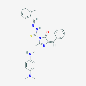 1H-Imidazole-1-carbothioic acid, 4,5-dihydro-2-(2-((2-methylphenyl)amino)ethyl)-5-oxo-4-(phenylmethylene)-, ((4-(dimethylamino)phenyl)methylene)hydrazide