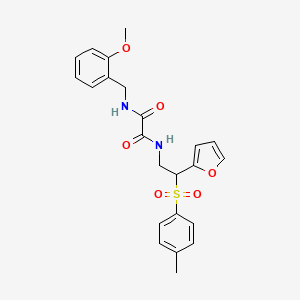 molecular formula C23H24N2O6S B2540314 N-[2-(furan-2-yl)-2-(4-methylbenzenesulfonyl)ethyl]-N'-[(2-methoxyphenyl)methyl]ethanediamide CAS No. 896325-96-5