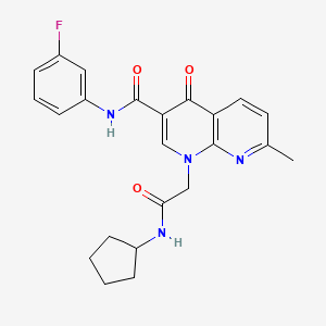 1-(2-(cyclopentylamino)-2-oxoethyl)-N-(3-fluorophenyl)-7-methyl-4-oxo-1,4-dihydro-1,8-naphthyridine-3-carboxamide