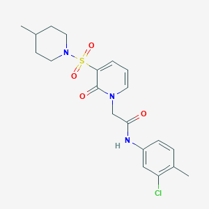 N-(3-chloro-4-methylphenyl)-2-(3-((4-methylpiperidin-1-yl)sulfonyl)-2-oxopyridin-1(2H)-yl)acetamide