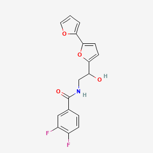 molecular formula C17H13F2NO4 B2540340 N-(2-{[2,2'-bifuran]-5-yl}-2-hydroxyethyl)-3,4-difluorobenzamide CAS No. 2320543-85-7