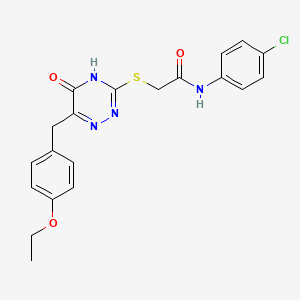 molecular formula C20H19ClN4O3S B2540351 N-(4-chlorophenyl)-2-((6-(4-ethoxybenzyl)-5-oxo-4,5-dihydro-1,2,4-triazin-3-yl)thio)acetamide CAS No. 898622-33-8