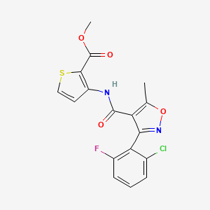 molecular formula C17H12ClFN2O4S B2540412 methyl 3-[3-(2-chloro-6-fluorophenyl)-5-methyl-1,2-oxazole-4-amido]thiophene-2-carboxylate CAS No. 1024580-14-0
