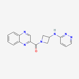 molecular formula C16H14N6O B2540440 N-[1-(quinoxaline-2-carbonyl)azetidin-3-yl]pyridazin-3-amine CAS No. 2097917-68-3