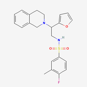 B2540444 N-(2-(3,4-dihydroisoquinolin-2(1H)-yl)-2-(furan-2-yl)ethyl)-4-fluoro-3-methylbenzenesulfonamide CAS No. 903288-14-2