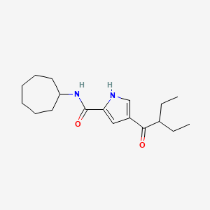 molecular formula C18H28N2O2 B2540446 N-cycloheptyl-4-(2-ethylbutanoyl)-1H-pyrrole-2-carboxamide CAS No. 439096-45-4