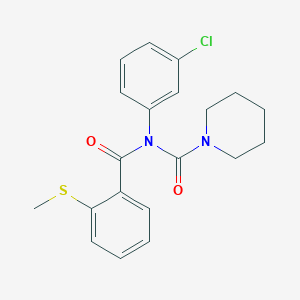 molecular formula C20H21ClN2O2S B2540472 N-(3-chlorophenyl)-N-[2-(methylsulfanyl)benzoyl]piperidine-1-carboxamide CAS No. 941869-93-8