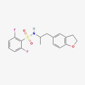 molecular formula C17H17F2NO3S B2540475 N-(1-(2,3-dihydrobenzofuran-5-yl)propan-2-yl)-2,6-difluorobenzenesulfonamide CAS No. 2034450-59-2