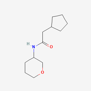 molecular formula C12H21NO2 B2540504 2-cyclopentyl-N-(oxan-3-yl)acetamide CAS No. 2097930-23-7