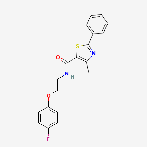 molecular formula C19H17FN2O2S B2540506 N-[2-(4-fluorophenoxy)ethyl]-4-methyl-2-phenyl-1,3-thiazole-5-carboxamide CAS No. 1171194-77-6