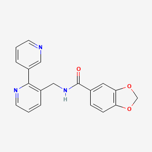 molecular formula C19H15N3O3 B2540507 N-({[2,3'-bipyridine]-3-yl}methyl)-2H-1,3-benzodioxole-5-carboxamide CAS No. 1904376-14-2