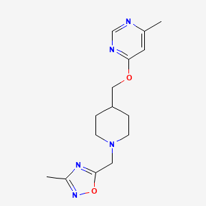 3-Methyl-5-((4-(((6-methylpyrimidin-4-yl)oxy)methyl)piperidin-1-yl)methyl)-1,2,4-oxadiazole