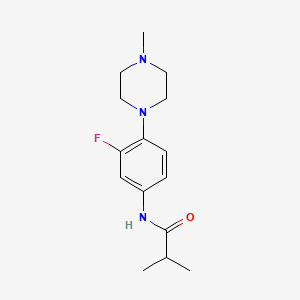 molecular formula C15H22FN3O B2540544 N-[3-fluoro-4-(4-methylpiperazin-1-yl)phenyl]-2-methylpropanamide CAS No. 866131-38-6