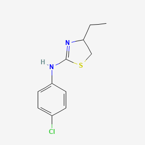 molecular formula C11H13ClN2S B2540559 N-(4-chlorophenyl)-4-ethyl-4,5-dihydro-1,3-thiazol-2-amine CAS No. 379728-05-9