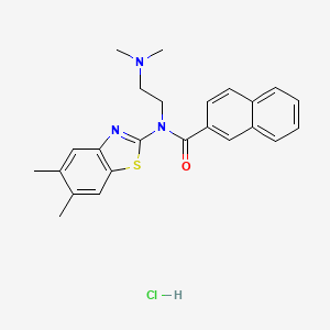 molecular formula C24H26ClN3OS B2540588 N-(2-(dimethylamino)ethyl)-N-(5,6-dimethylbenzo[d]thiazol-2-yl)-2-naphthamide hydrochloride CAS No. 1215686-39-7