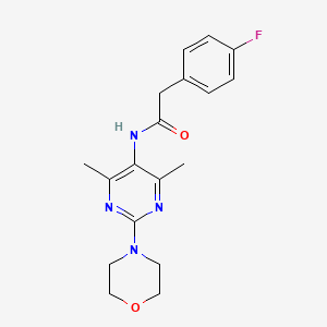 molecular formula C18H21FN4O2 B2540593 N-(4,6-dimethyl-2-morpholinopyrimidin-5-yl)-2-(4-fluorophenyl)acetamide CAS No. 929623-86-9