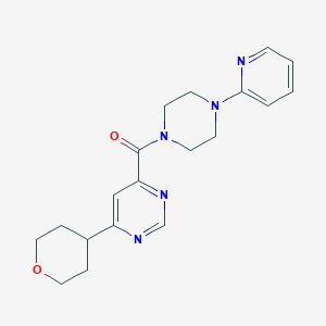 molecular formula C19H23N5O2 B2540598 4-(Oxan-4-yl)-6-[4-(pyridin-2-yl)piperazine-1-carbonyl]pyrimidine CAS No. 2415601-95-3