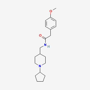molecular formula C20H30N2O2 B2540626 N-[(1-cyclopentylpiperidin-4-yl)methyl]-2-(4-methoxyphenyl)acetamide CAS No. 954078-16-1