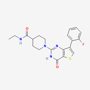 molecular formula C20H21FN4O2S B2540664 N-ethyl-1-(7-(2-fluorophenyl)-4-oxo-3,4-dihydrothieno[3,2-d]pyrimidin-2-yl)piperidine-4-carboxamide CAS No. 1242888-44-3