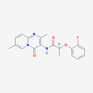molecular formula C19H18FN3O3 B2540680 N-(2,7-dimethyl-4-oxo-4H-pyrido[1,2-a]pyrimidin-3-yl)-2-(2-fluorophenoxy)propanamide CAS No. 1060283-31-9