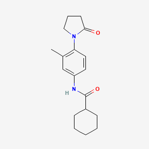molecular formula C18H24N2O2 B2540735 N-[3-methyl-4-(2-oxopyrrolidin-1-yl)phenyl]cyclohexanecarboxamide CAS No. 941992-98-9