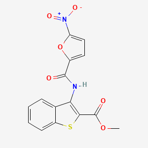 molecular formula C15H10N2O6S B2540750 Methyl 3-(5-nitrofuran-2-carboxamido)benzo[b]thiophene-2-carboxylate CAS No. 477490-39-4