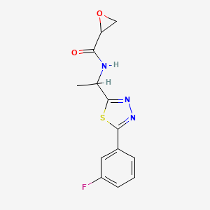 molecular formula C13H12FN3O2S B2540756 N-[1-[5-(3-Fluorophenyl)-1,3,4-thiadiazol-2-yl]ethyl]oxirane-2-carboxamide CAS No. 2411217-77-9