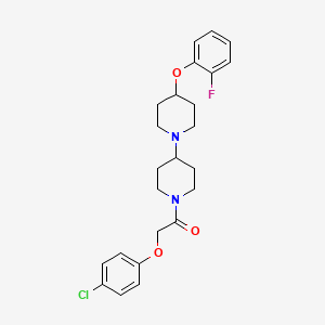 2-(4-Chlorophenoxy)-1-(4-(2-fluorophenoxy)-[1,4'-bipiperidin]-1'-yl)ethan-1-one