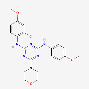 N2-(2-chloro-4-methoxyphenyl)-N4-(4-methoxyphenyl)-6-morpholino-1,3,5-triazine-2,4-diamine