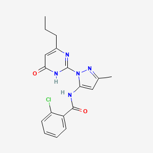 2-chloro-N-(3-methyl-1-(6-oxo-4-propyl-1,6-dihydropyrimidin-2-yl)-1H-pyrazol-5-yl)benzamide