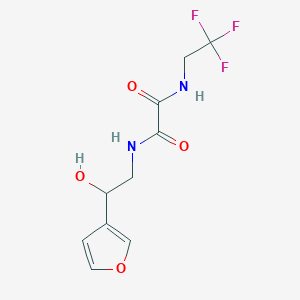 molecular formula C10H11F3N2O4 B2540804 N1-(2-(furan-3-yl)-2-hydroxyethyl)-N2-(2,2,2-trifluoroethyl)oxalamide CAS No. 1396854-52-6