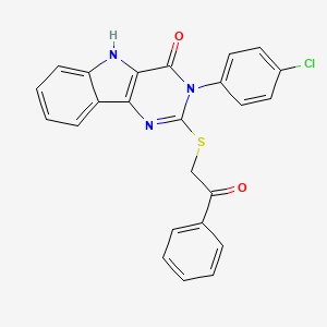 3-(4-chlorophenyl)-2-phenacylsulfanyl-5H-pyrimido[5,4-b]indol-4-one