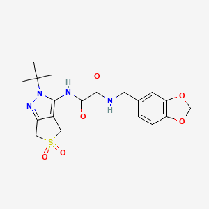 N1-(benzo[d][1,3]dioxol-5-ylmethyl)-N2-(2-(tert-butyl)-5,5-dioxido-4,6-dihydro-2H-thieno[3,4-c]pyrazol-3-yl)oxalamide