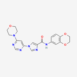 molecular formula C20H20N6O4 B2540819 N-(2,3-dihydro-1,4-benzodioxin-6-yl)-1-[6-(morpholin-4-yl)pyrimidin-4-yl]-1H-imidazole-4-carboxamide CAS No. 1251707-75-1