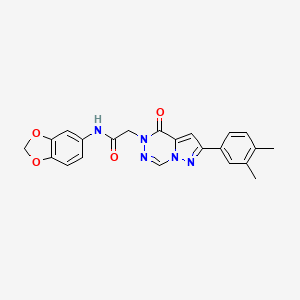 molecular formula C22H19N5O4 B2540839 N-(1,3-benzodioxol-5-yl)-2-[2-(3,4-dimethylphenyl)-4-oxopyrazolo[1,5-d][1,2,4]triazin-5(4H)-yl]acetamide CAS No. 1020969-62-3