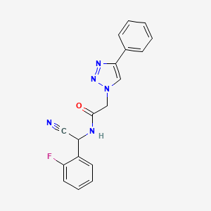 molecular formula C18H14FN5O B2540862 N-[cyano(2-fluorophenyl)methyl]-2-(4-phenyl-1H-1,2,3-triazol-1-yl)acetamide CAS No. 1427932-45-3