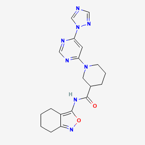 1-(6-(1H-1,2,4-triazol-1-yl)pyrimidin-4-yl)-N-(4,5,6,7-tetrahydrobenzo[c]isoxazol-3-yl)piperidine-3-carboxamide