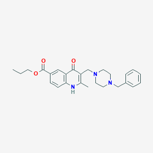 molecular formula C26H31N3O3 B254087 Propyl 3-[(4-benzylpiperazin-1-yl)methyl]-2-methyl-4-oxo-1H-quinoline-6-carboxylate 