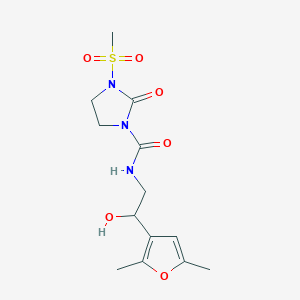 molecular formula C13H19N3O6S B2540872 N-(2-(2,5-dimethylfuran-3-yl)-2-hydroxyethyl)-3-(methylsulfonyl)-2-oxoimidazolidine-1-carboxamide CAS No. 2309342-01-4