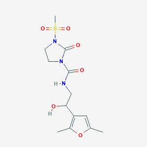 N-(2-(2,5-dimethylfuran-3-yl)-2-hydroxyethyl)-3-(methylsulfonyl)-2-oxoimidazolidine-1-carboxamide
