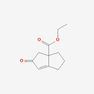 molecular formula C11H14O3 B2540874 Ethyl 5-oxo-1,2,3,3A,4,5-hexahydropentalene-3A-carboxylate CAS No. 65898-66-0