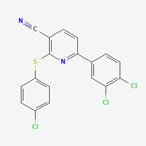 2-[(4-Chlorophenyl)sulfanyl]-6-(3,4-dichlorophenyl)nicotinonitrile