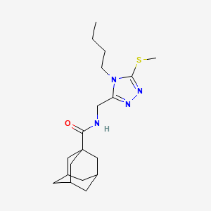 molecular formula C19H30N4OS B2540933 N-{[4-butyl-5-(methylsulfanyl)-4H-1,2,4-triazol-3-yl]methyl}adamantane-1-carboxamide CAS No. 476438-78-5