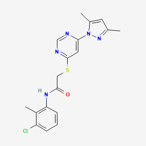 molecular formula C18H18ClN5OS B2540953 N-(3-chloro-2-methylphenyl)-2-((6-(3,5-dimethyl-1H-pyrazol-1-yl)pyrimidin-4-yl)thio)acetamide CAS No. 1251621-15-4