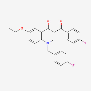 molecular formula C25H19F2NO3 B2540964 6-Ethoxy-3-(4-fluorobenzoyl)-1-[(4-fluorophenyl)methyl]-1,4-dihydroquinolin-4-one CAS No. 866588-29-6