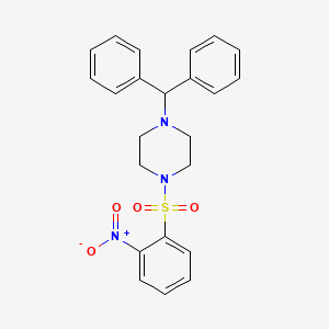 molecular formula C23H23N3O4S B2540966 1-Benzhydryl-4-((2-nitrophenyl)sulfonyl)piperazine 