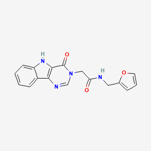 molecular formula C17H14N4O3 B2540967 N-[(furan-2-yl)methyl]-2-{4-oxo-3H,4H,5H-pyrimido[5,4-b]indol-3-yl}acetamide CAS No. 1105203-14-2
