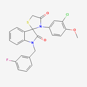 3'-(3-Chloro-4-methoxyphenyl)-1-[(3-fluorophenyl)methyl]-1,2-dihydrospiro[indole-3,2'-[1,3]thiazolidine]-2,4'-dione